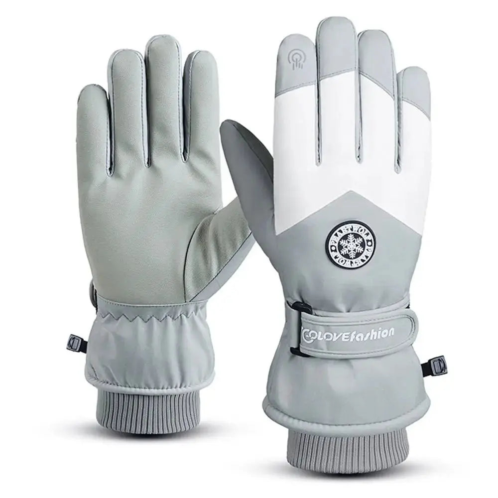 Krava – Waterproof Snowboard Gloves With Touchscreen Compatibility For Winter Sports - White