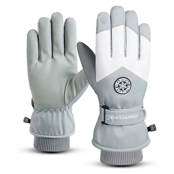 Krava – Waterproof Snowboard Gloves With Touchscreen Compatibility For Winter Sports - White
