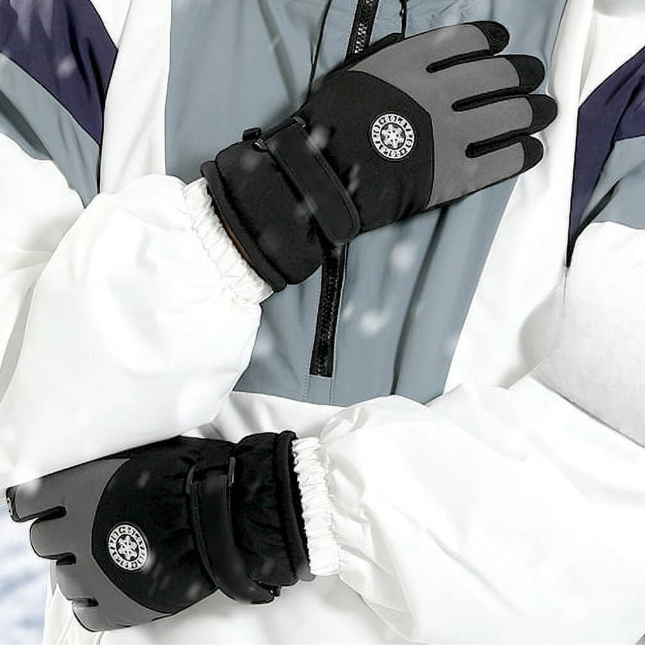 Krava – Waterproof Snowboard Gloves With Touchscreen Compatibility For Winter Sports - Black