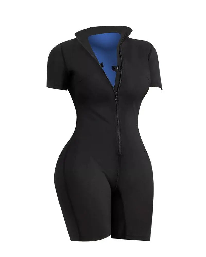 MunaWear  Gym & Workout Clothing  Sophia – Full-Body Sauna Jumpsuit with Zipper for Enhanced Sweating & Weight Loss Support 