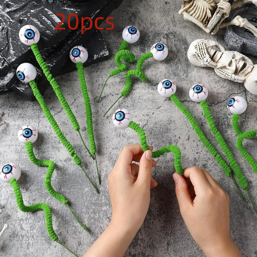 Creepy Halloween Decoration Plant with Eyes – Spooky Table Décor for Parties – 20 Pieces 1