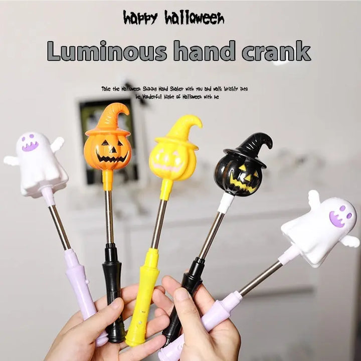 Halloween Hand Crank Magic Wand – Bright Pumpkin & Ghost Design – Perfect for Kids Costumes 3