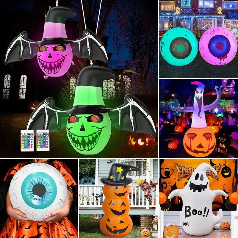 Spooky Halloween Decoration Set – Inflatable Figures & LED Accessories for Parties & Gardens 2
