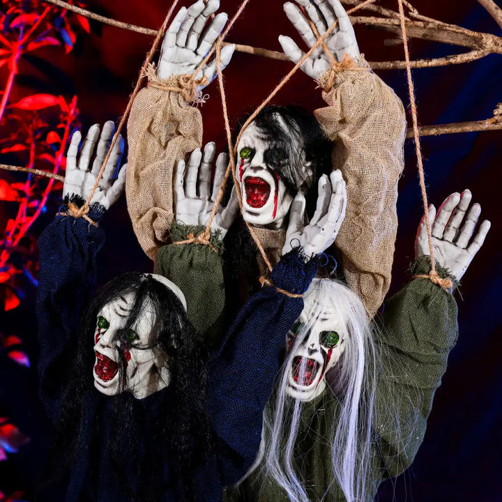 Creepy Halloween Hanging Ghosts – Eerie Fabric Ornaments for Spooky Parties 4