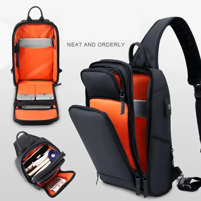 Caden - High-Quality Waterproof Crossbody Bag With USB Charging For Short Trips 1