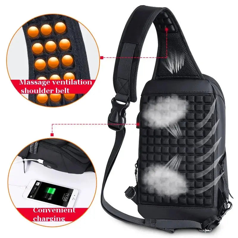 Caden - High-Quality Waterproof Crossbody Bag With USB Charging For Short Trips 2