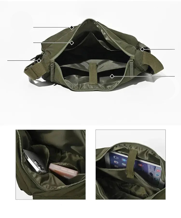 Mia - Casual Multi-Pocket Nylon Messenger Bag for Women, Ideal for Travel & Shopping 6