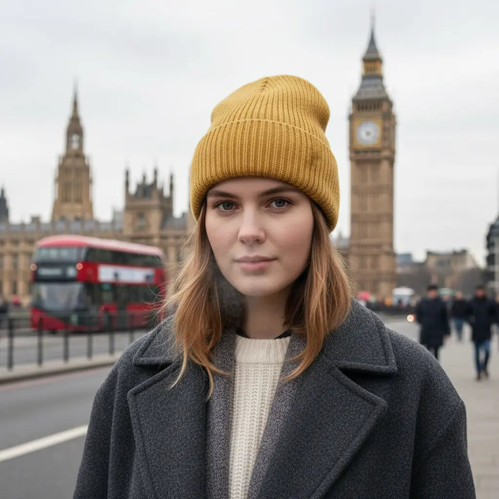 MunaWear - Hats & Caps - Liora - Soft Wool Hat With Cheerful Color For Casual Outings And Daily Wear - 