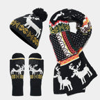 Cozy Christmas Hat, Scarf, and Gloves Set – Festive Reindeer Design for Holiday Outings 14
