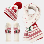 Cozy Christmas Hat, Scarf, and Gloves Set – Festive Reindeer Design for Holiday Outings 13