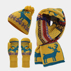 Cozy Christmas Hat, Scarf, and Gloves Set – Festive Reindeer Design for Holiday Outings 12