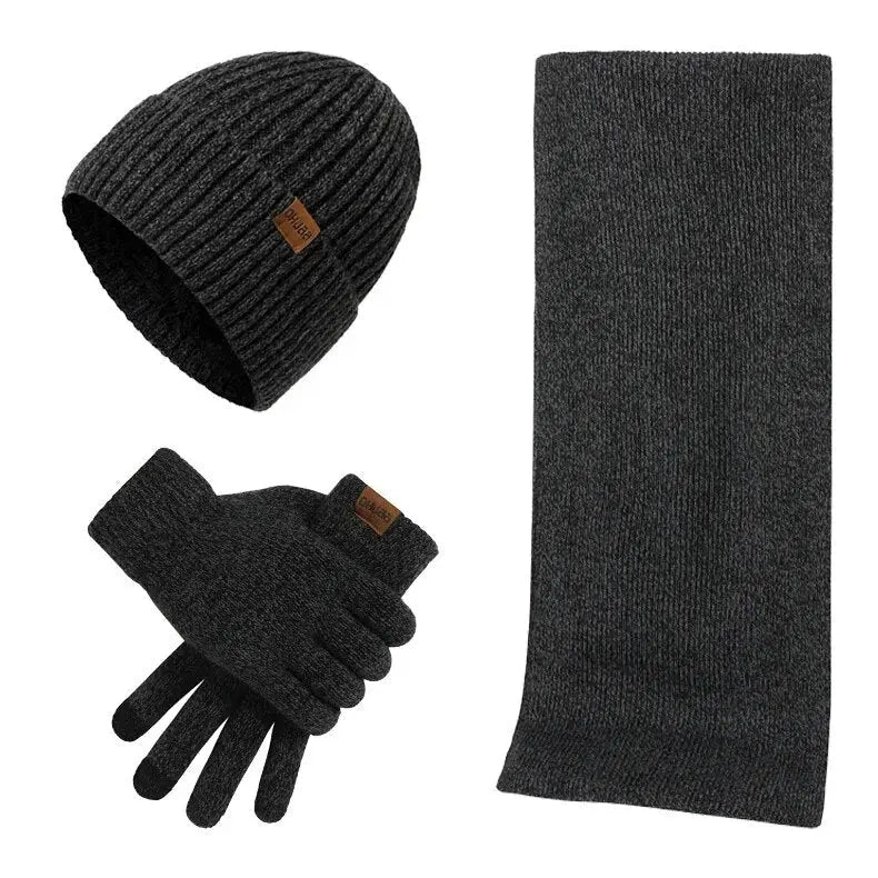 Caden - Cozy Men's Winter Set With Hat, Scarf, And Gloves For Casual Outings And Daily Commutes 4