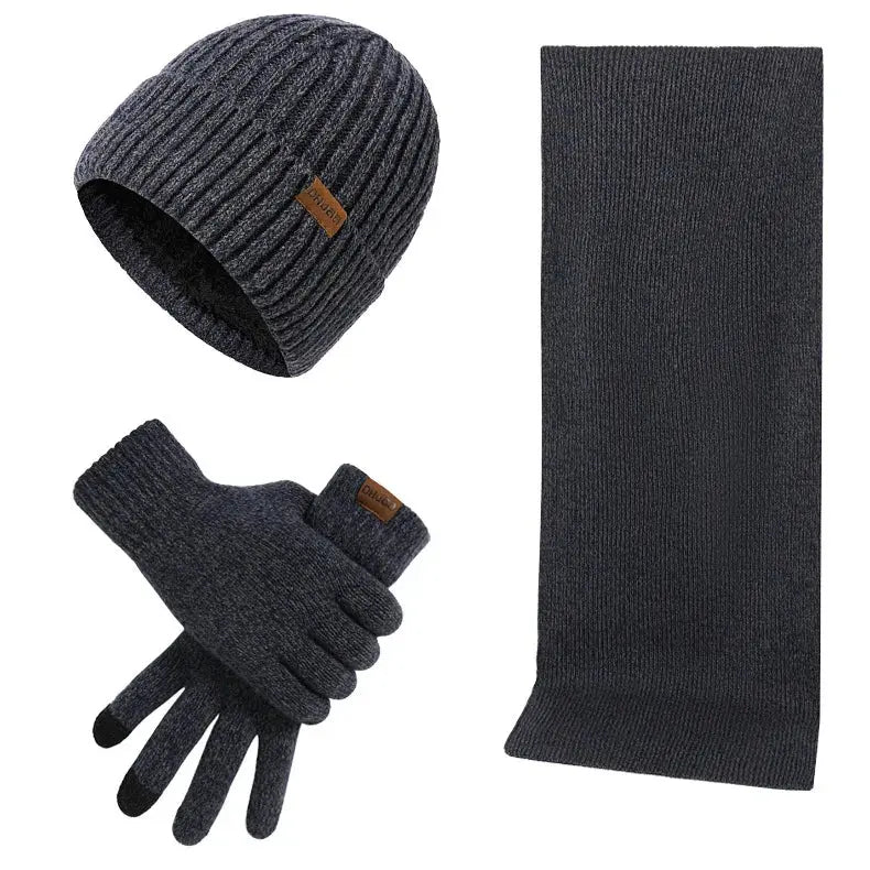 Caden - Cozy Men's Winter Set With Hat, Scarf, And Gloves For Casual Outings And Daily Commutes 3
