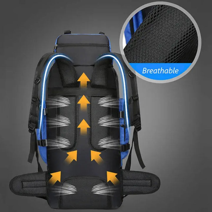 Ethan – 90L Waterproof Hiking Backpack with Adjustable Straps for Hiking, Camping & Outdoor Adventures 4