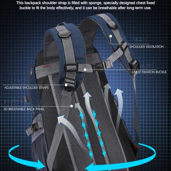Liam – 40L Outdoor Hiking Backpack for Men and Women with Large Capacity 4