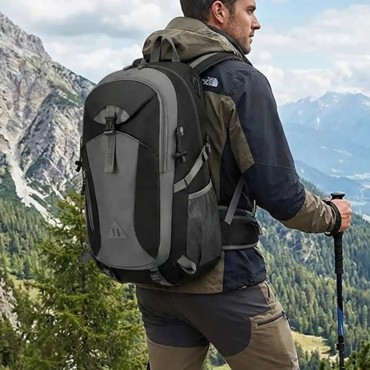 MunaWear - Hiking Backpacks - Skystride – 40L Outdoor Hiking Backpack for Men and Women with Large Capacity - Black