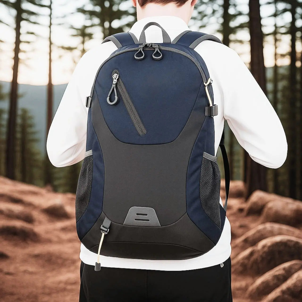 MunaWear - Hiking Backpacks - TrailMate – Waterproof Hiking Backpack with 40L Capacity - Navy