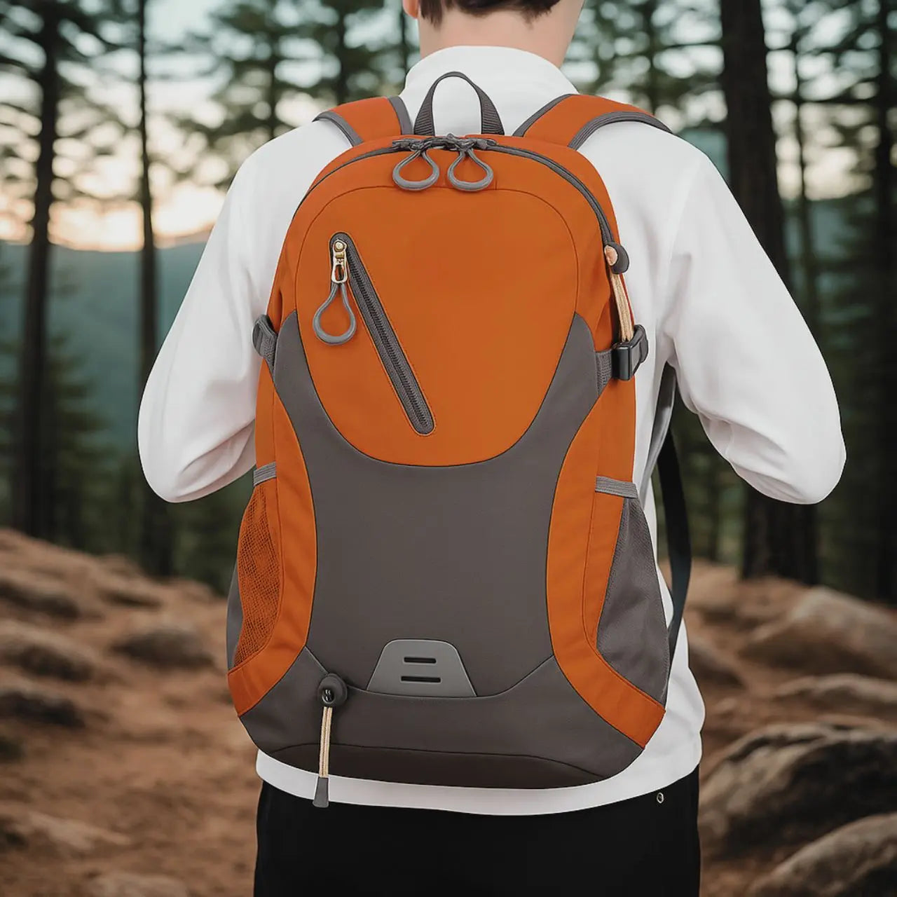 MunaWear - Hiking Backpacks - TrailMate – Waterproof Hiking Backpack with 40L Capacity - Orange