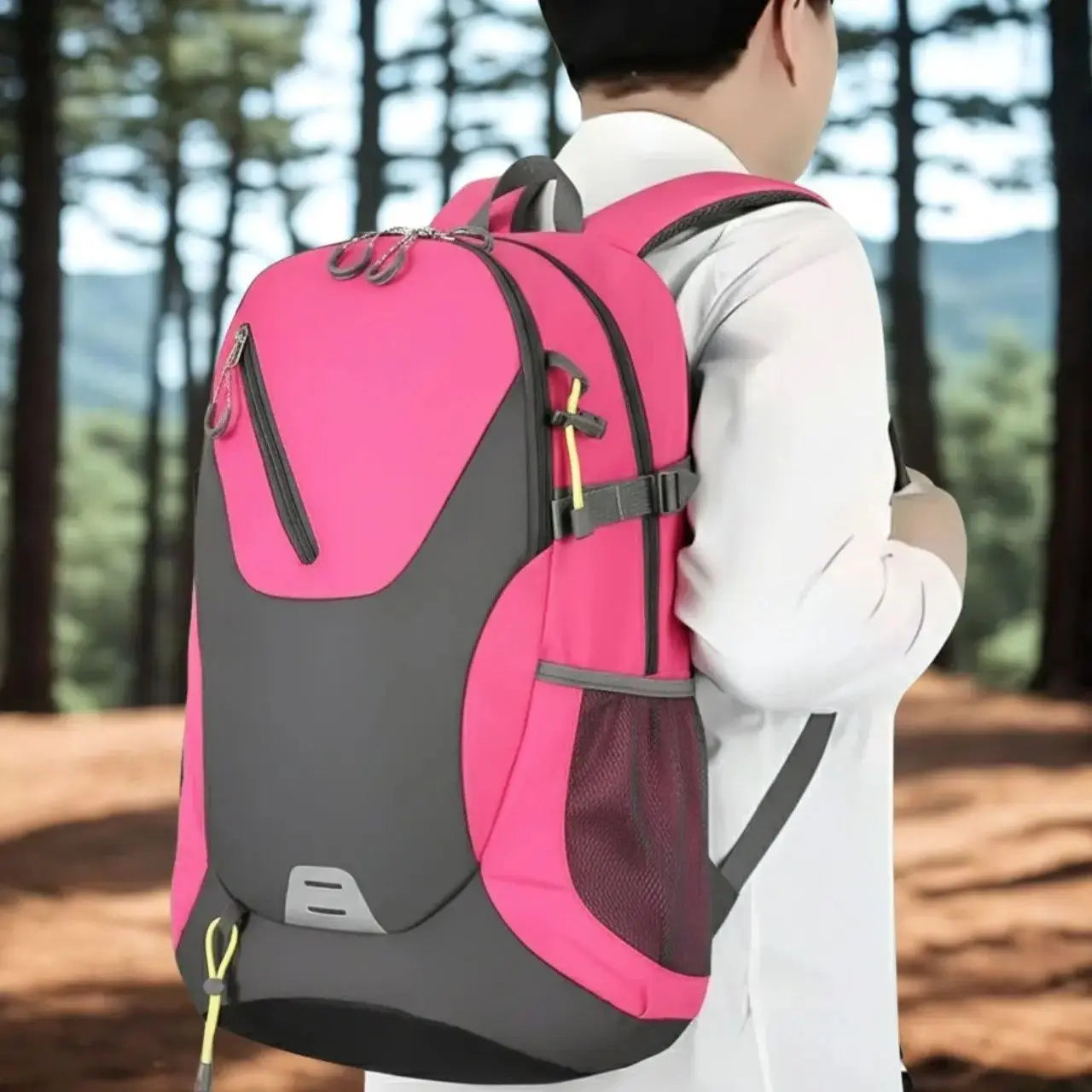 MunaWear - Hiking Backpacks - TrailMate – Waterproof Hiking Backpack with 40L Capacity - Pink