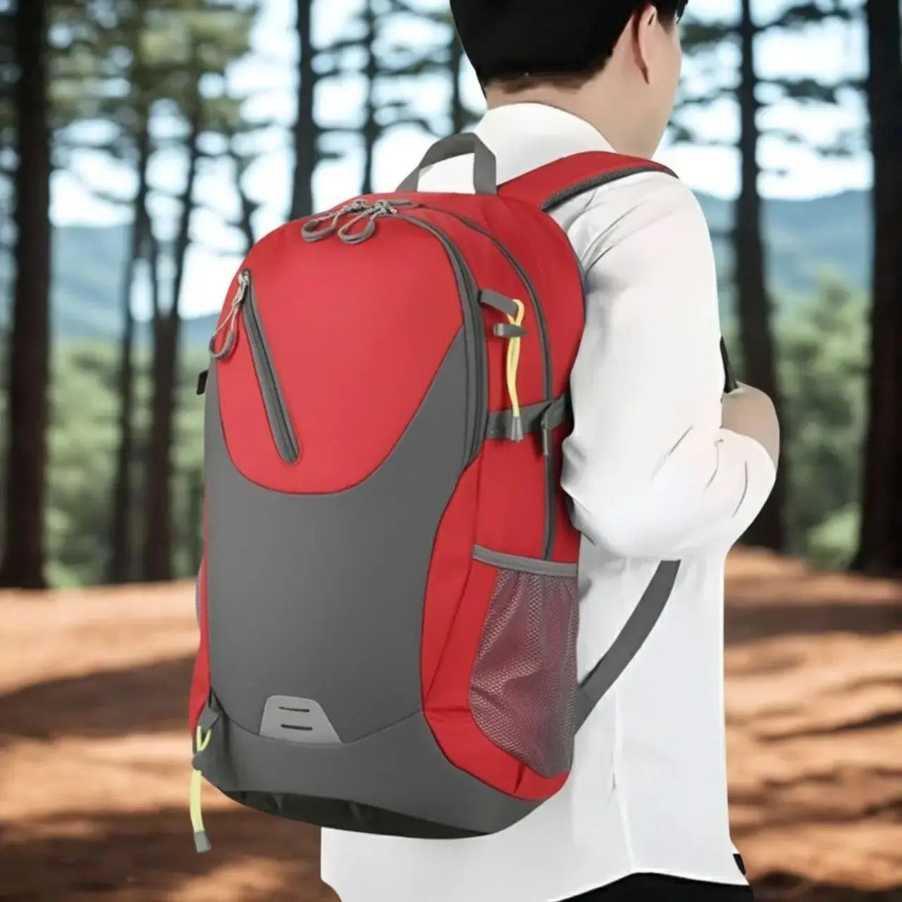 MunaWear - Hiking Backpacks - TrailMate – Waterproof Hiking Backpack with 40L Capacity - Red