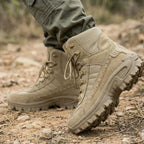 MunaWear - Hiking Boots - Stavian – High-Top Men's Hiking Boots With Anti-Slip Design For Outdoor Adventures - Khaki / 46