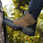 MunaWear - Hiking Boots - Zynor - Plus Size Unisex High-Top Adventure Sneakers With Durable Grip For Outdoor Hiking - Brown / 48