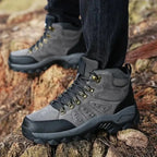 MunaWear - Hiking Boots - Zynor - Plus Size Unisex High-Top Adventure Sneakers With Durable Grip For Outdoor Hiking - Gray / 48