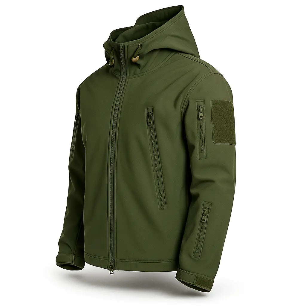 Tevera– Waterproof Tactical Outdoor Hiking Jacket with Adjustable Fit & Breathable Comfort- Army Green