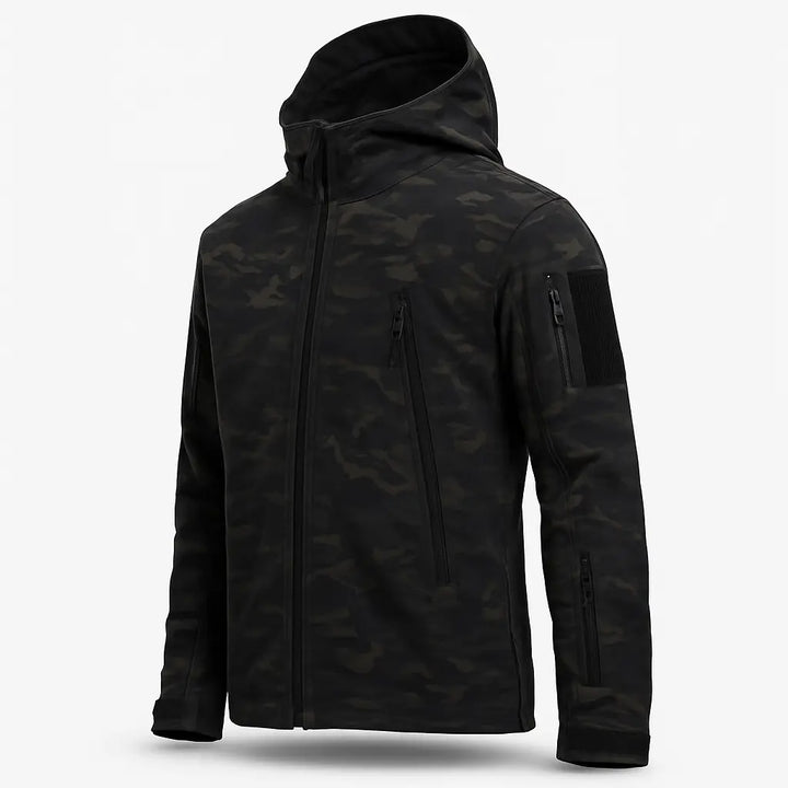 Tevera – Waterproof Tactical Outdoor Hiking Jacket with Adjustable Fit & Breathable Comfort- Black Camo