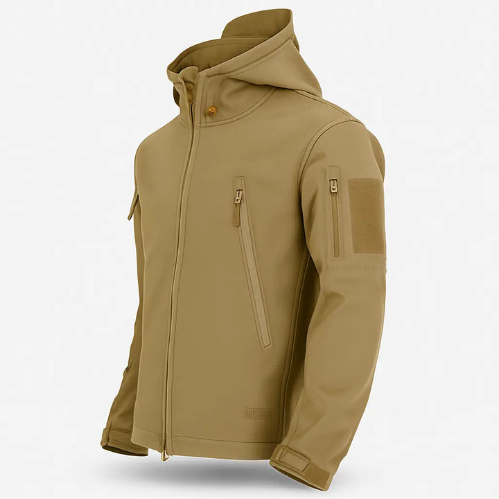 Tevera – Waterproof Tactical Outdoor Hiking Jacket with Adjustable Fit & Breathable Comfort- Khaki