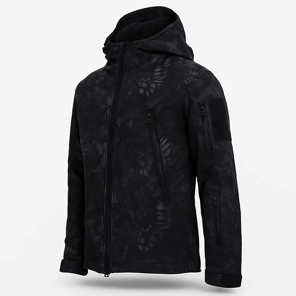 Tevera – Waterproof Tactical Outdoor Hiking Jacket with Adjustable Fit & Breathable Comfort- Snake Black