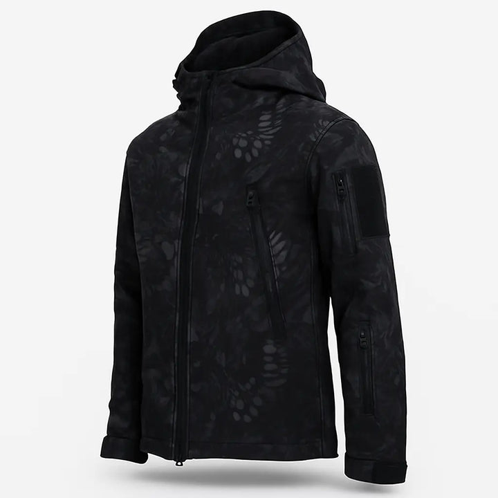 Tevera – Waterproof Tactical Outdoor Hiking Jacket with Adjustable Fit & Breathable Comfort- Snake Black
