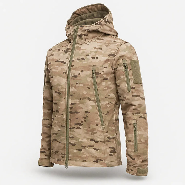 Tevera – Waterproof Tactical Outdoor Hiking Jacket with Adjustable Fit & Breathable Comfort- White Camo