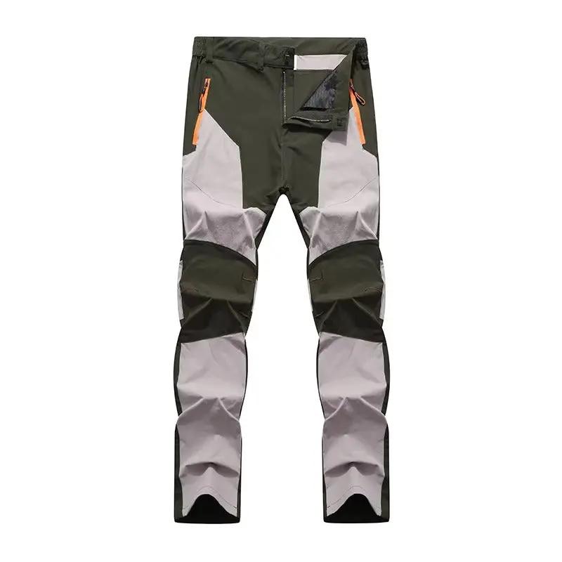 MunaWear - Hiking Pants - Ethan – Lightweight Quick-Dry Hiking Pants for Men with Zipper Pockets & Breathable Fabric - Army Green/Khaki / 5XL