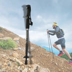 MunaWear - Hiking Poles - Trail – Ultralight Shock-Absorbing Foldable Trekking Poles for Hiking and Camping - Black / 4 Section
