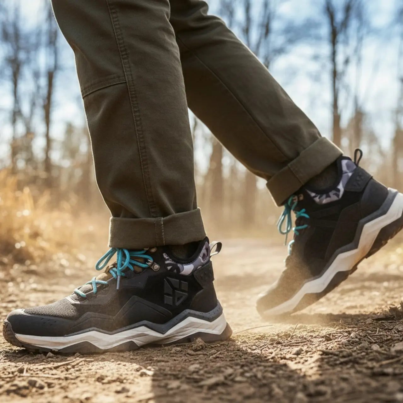 MunaWear - Hiking Shoes - Ashtrail – Lightweight Men's Hiking Shoes With Waterproof Design For Outdoor Adventures - Black