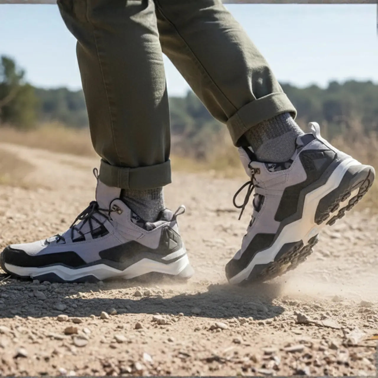 MunaWear - Hiking Shoes - Ashtrail – Lightweight Men's Hiking Shoes With Waterproof Design For Outdoor Adventures - Gray