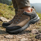 MunaWear - Hiking Shoes - Aurix – Waterproof Men's Hiking Shoes with Durable Nubuck Leather for Outdoor Adventures - Brown / 47