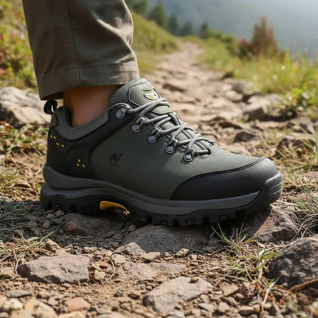 MunaWear - Hiking Shoes - Aurix – Waterproof Men's Hiking Shoes with Durable Nubuck Leather for Outdoor Adventures - Grey / 47