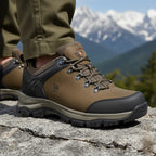 MunaWear - Hiking Shoes - Aurix – Waterproof Men's Hiking Shoes with Durable Nubuck Leather for Outdoor Adventures - Khaki / 47