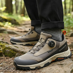 MunaWear - Hiking Shoes - Belvoir – Waterproof Men's Hiking Sneakers With Tactical Style For Mountain Trekking - Khaki (L-Cut+Spin-B) / 10.5