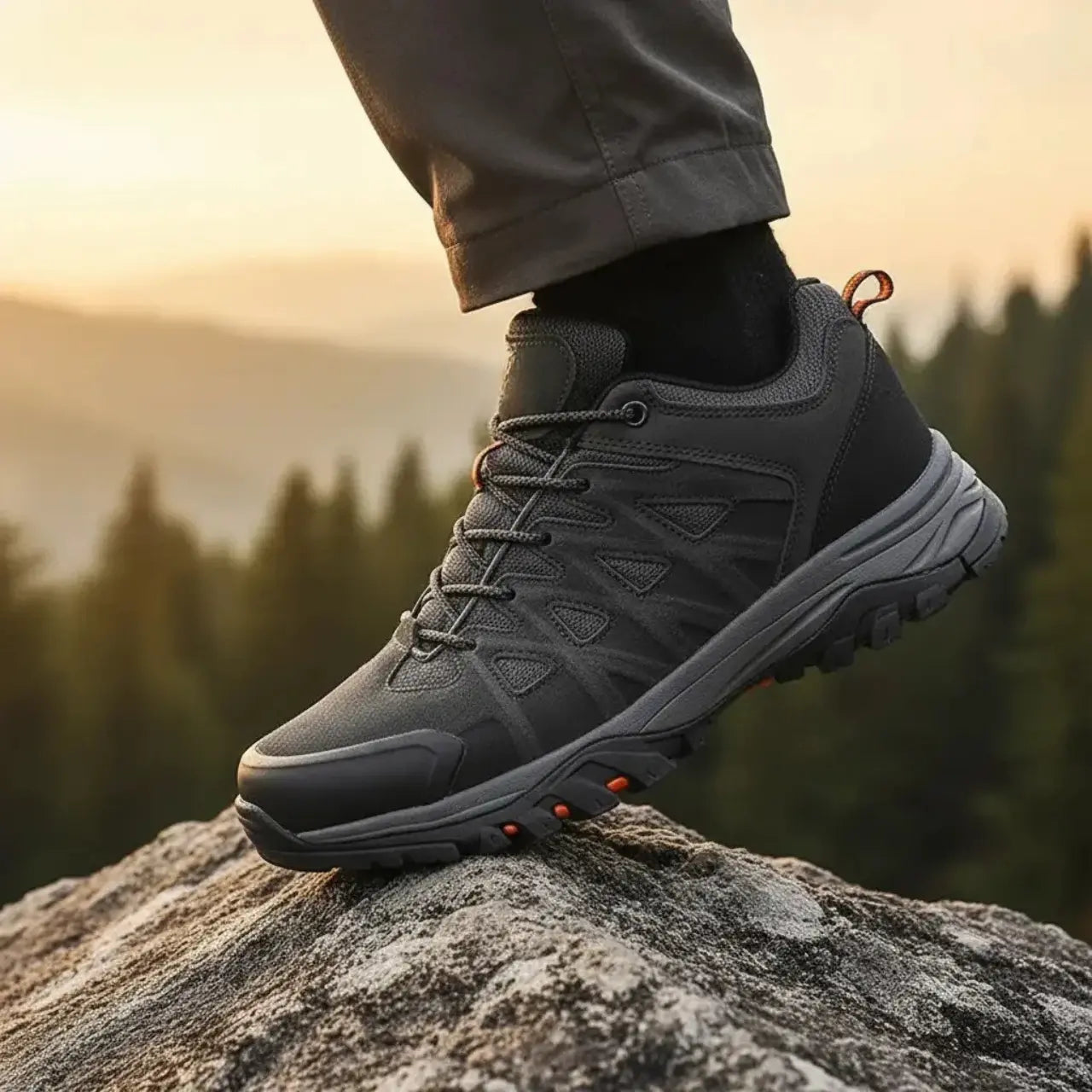 MunaWear - Hiking Shoes - Caswick – Breathable Men's Hiking Shoes with Cushioning for Outdoor Adventures - Grey / 45