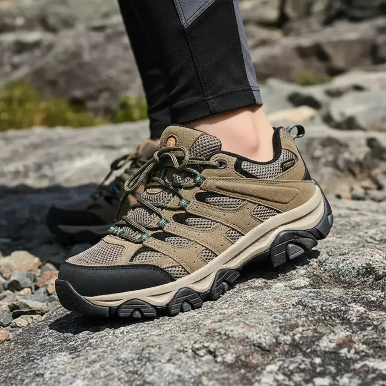 MunaWear - Hiking Shoes - Dray –  Stylish Men's Hiking Shoes With Leather Design For Outdoor Adventures - Khaki / 45