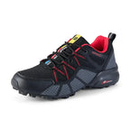 Dynari– Waterproof Hiking Shoes for Men with Durable Traction, Lace-Up Design- Black/Red