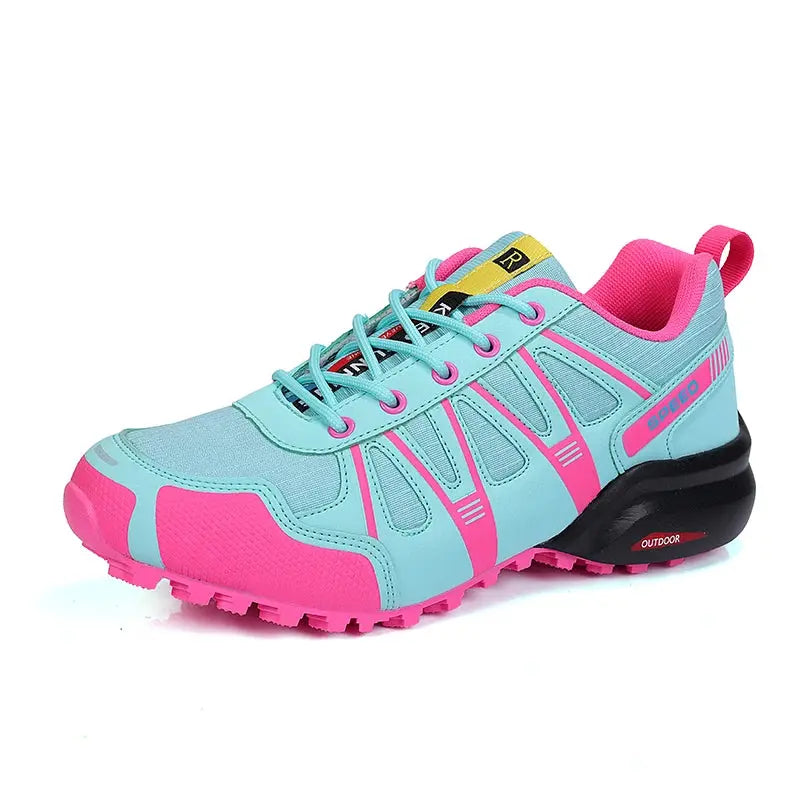Dynari– Waterproof Hiking Shoes for Men with Durable Traction, Lace-Up Design- Blue/Pink