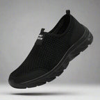 MunaWear  Hiking Shoes  Ethan – Breathable Lightweight Mesh Slip-On Men's Trainers for Summer Hiking and Casual Wear  All-black-39-24.5CM