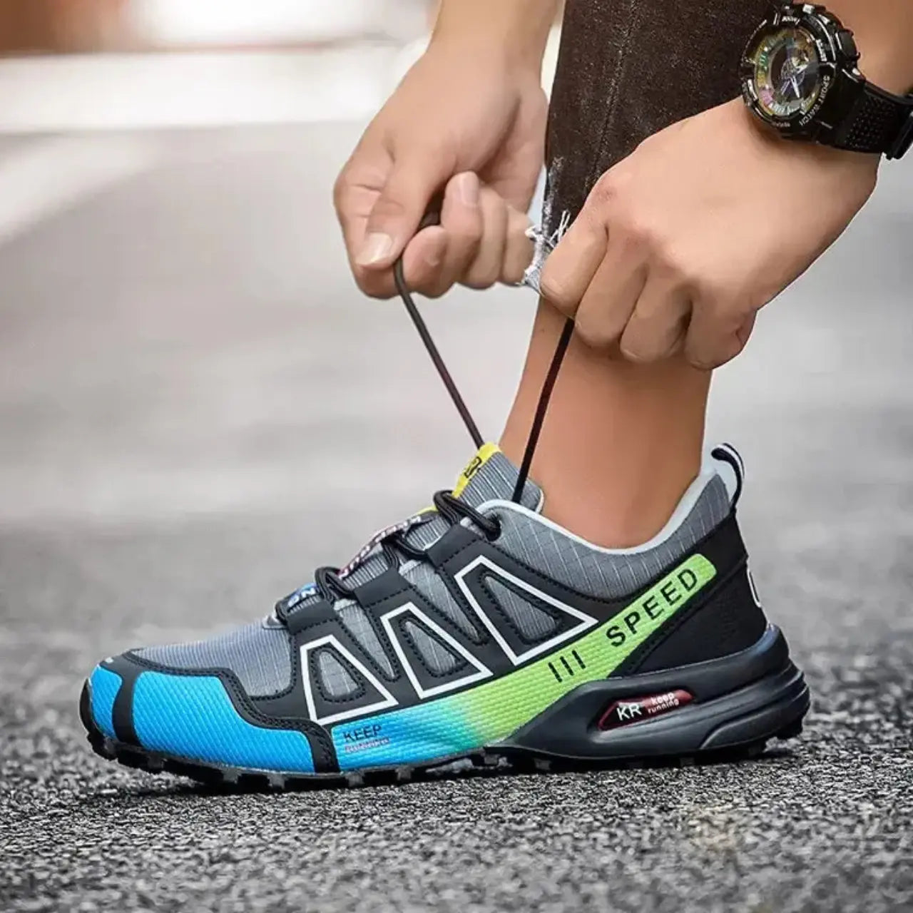 MunaWear - Hiking Shoes - Fen – Waterproof Men’s Hiking Shoes With Anti-Slip Design For Outdoor Adventures - Green / 47