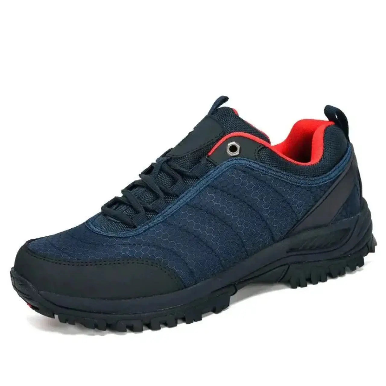 MunaWear - Hiking Shoes - Lennox – Comfortable Men's Hiking Shoes With Breathable Design For Outdoor Adventures - Red/Blue