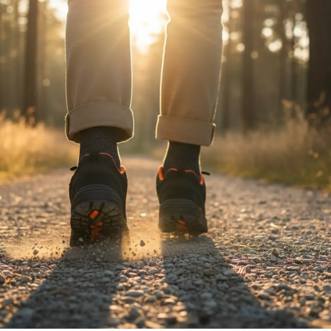 MunaWear - Hiking Shoes - Lennox – Comfortable Men's Hiking Shoes With Breathable Design For Outdoor Adventures - Black/Orange