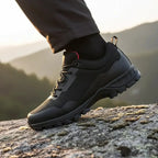 MunaWear - Hiking Shoes - Nexar – Waterproof Men's Hiking Shoes with Anti-Skid Design for Outdoor Adventures - Black / 46